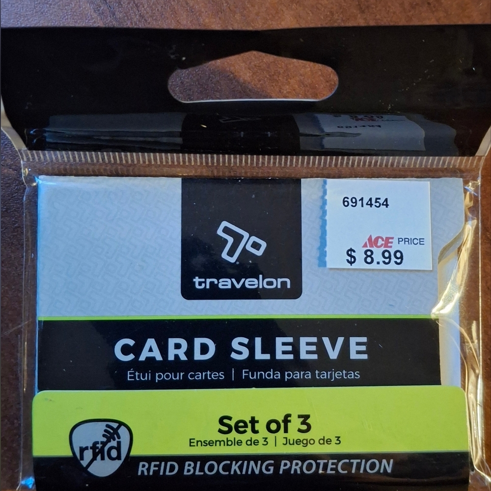 Travelon RFID Blocking Card Sleeve Set Of 3
